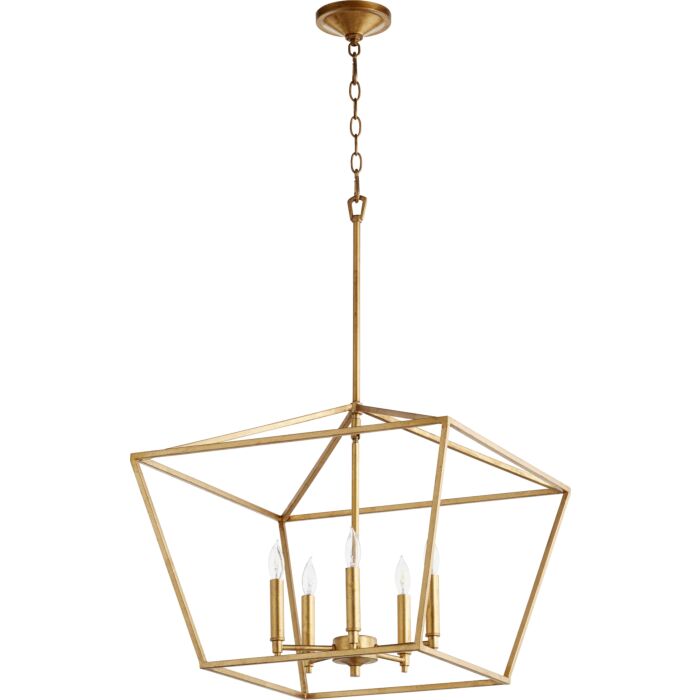 Quorum Gabriel 5 Light 18 Inch Dinette & Breakfast Chandelier in Gold Leaf