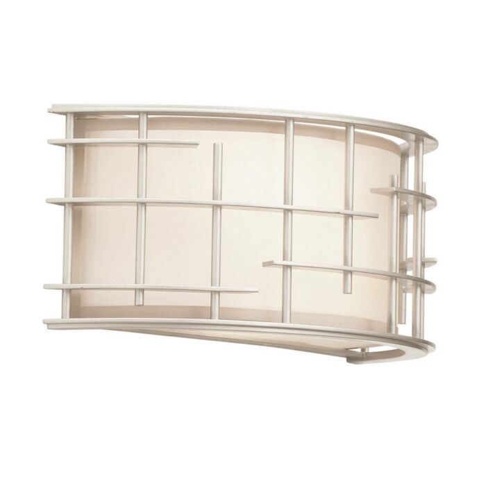 Kalco Atelier 2 Light Horizontal Wall Sconce in Tarnished Silver