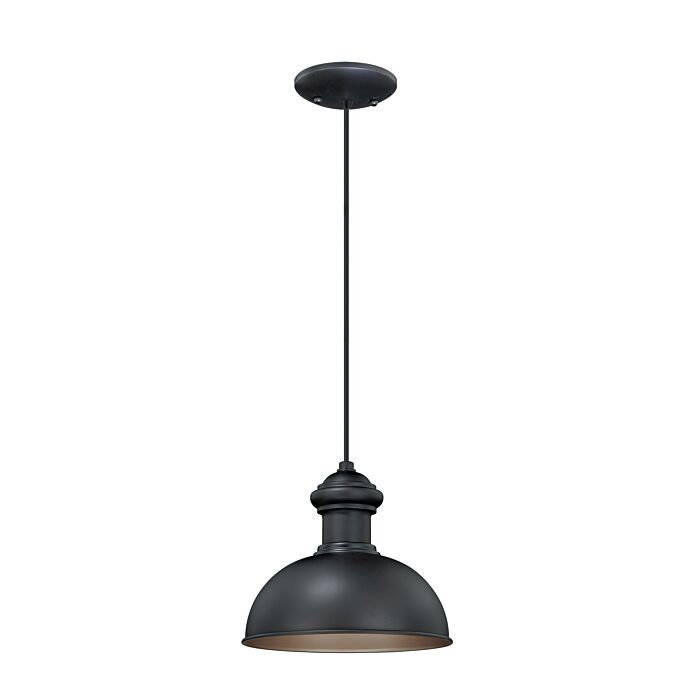 Franklin 1-Light Outdoor Pendant in Oil Burnished Bronze and Light Gold