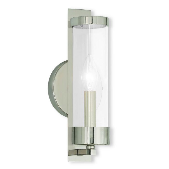 Castleton 1-Light Wall Sconce in Polished Nickel