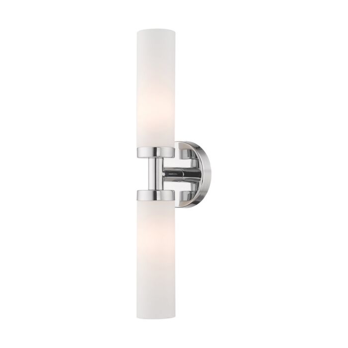 Aero 2-Light Bathroom Vanity Light in Polished Chrome