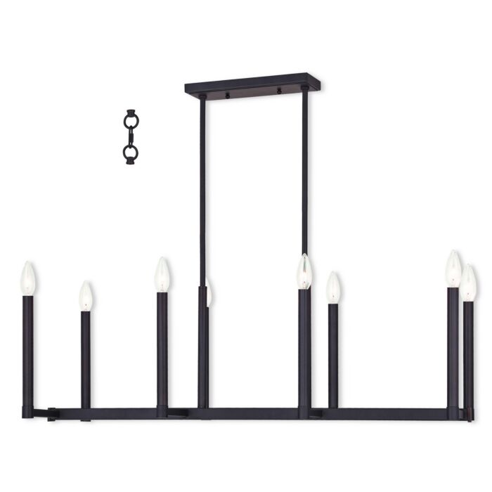 Alpine 8-Light Linear Chandelier in Bronze