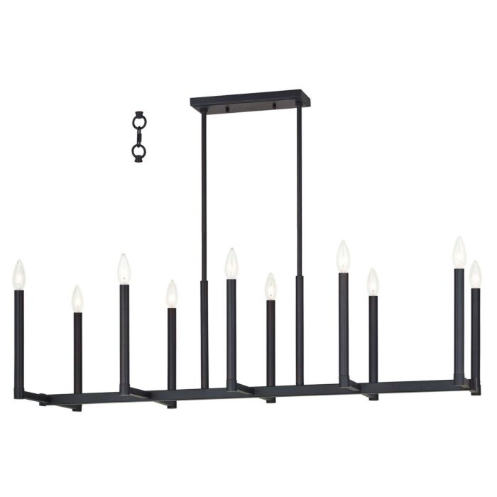 Alpine 10-Light Linear Chandelier in Bronze