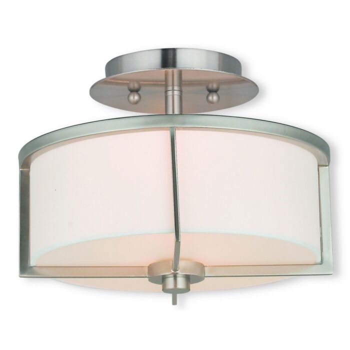 Wesley 2-Light Ceiling Mount in Brushed Nickel