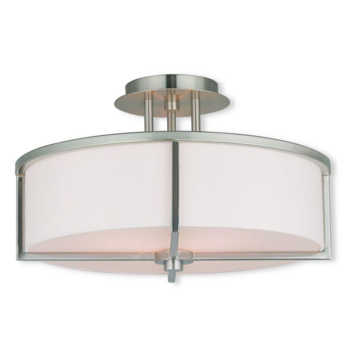Wesley 3-Light Ceiling Mount in Brushed Nickel