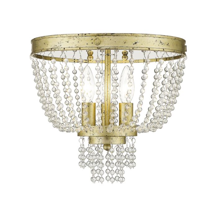 Valentina 3-Light Ceiling Mount in Hand Applied Winter Gold