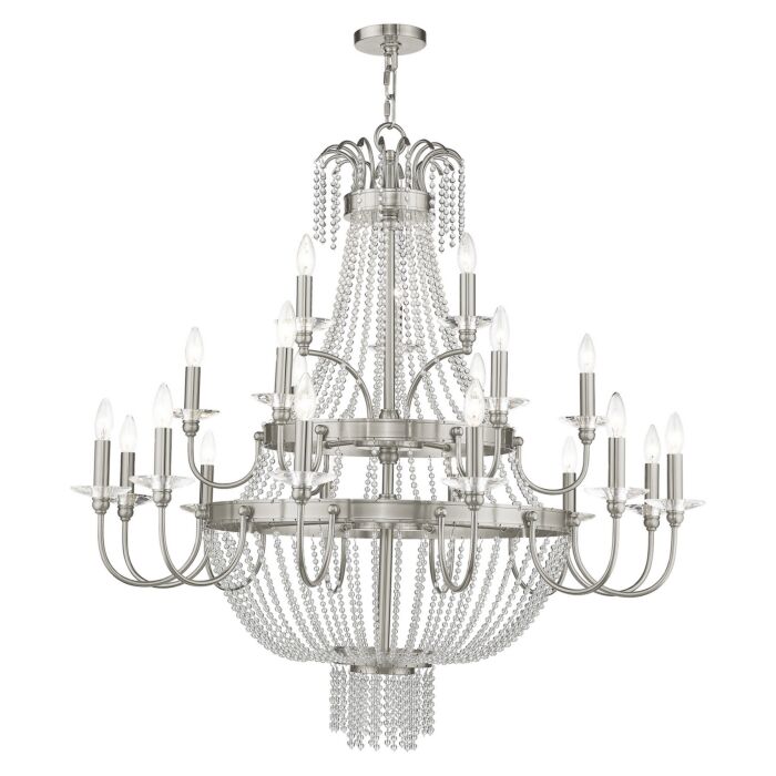 Valentina 21-Light Foyer Chandelier in Brushed Nickel