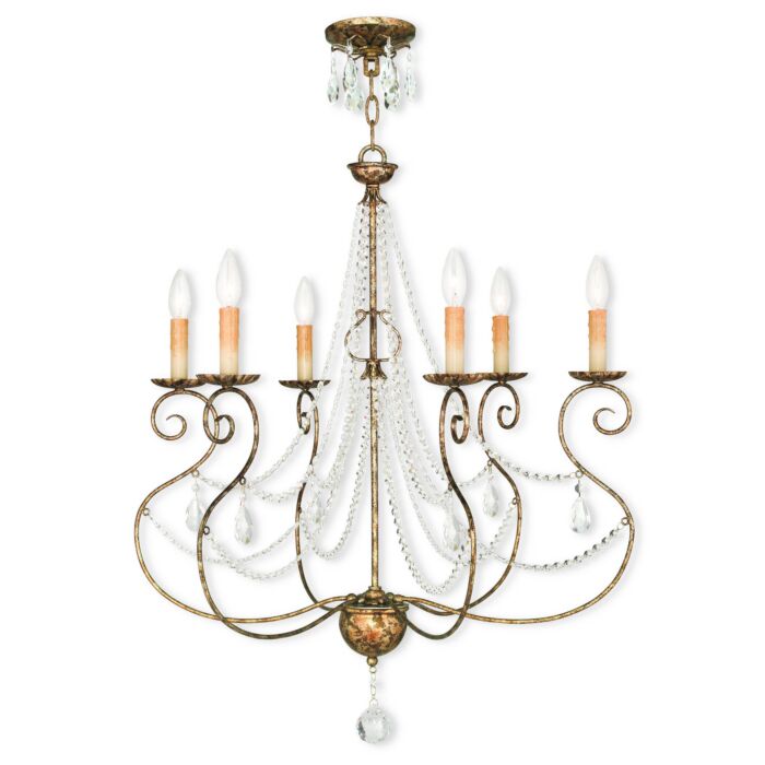 Isabella 6-Light Chandelier in Hand Applied European Bronze