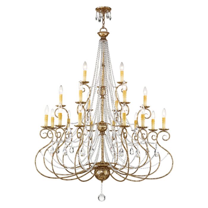 Isabella 21-Light Foyer Chandelier in Hand Applied European Bronze