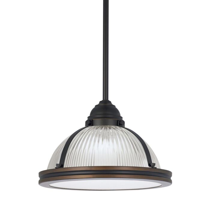 Sea Gull Pratt Street Prismatic 7 Inch Pendant Light in Autumn Bronze