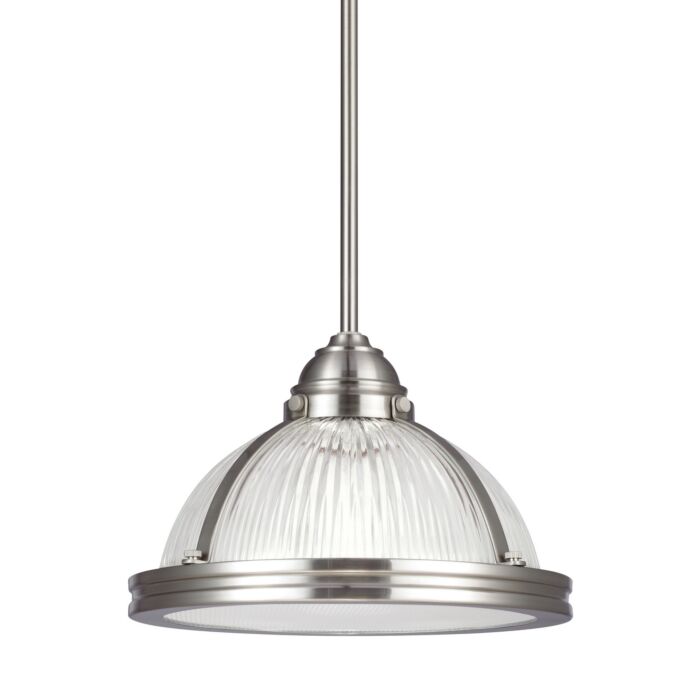 Sea Gull Pratt Street Prismatic 7 Inch Pendant Light in Brushed Nickel