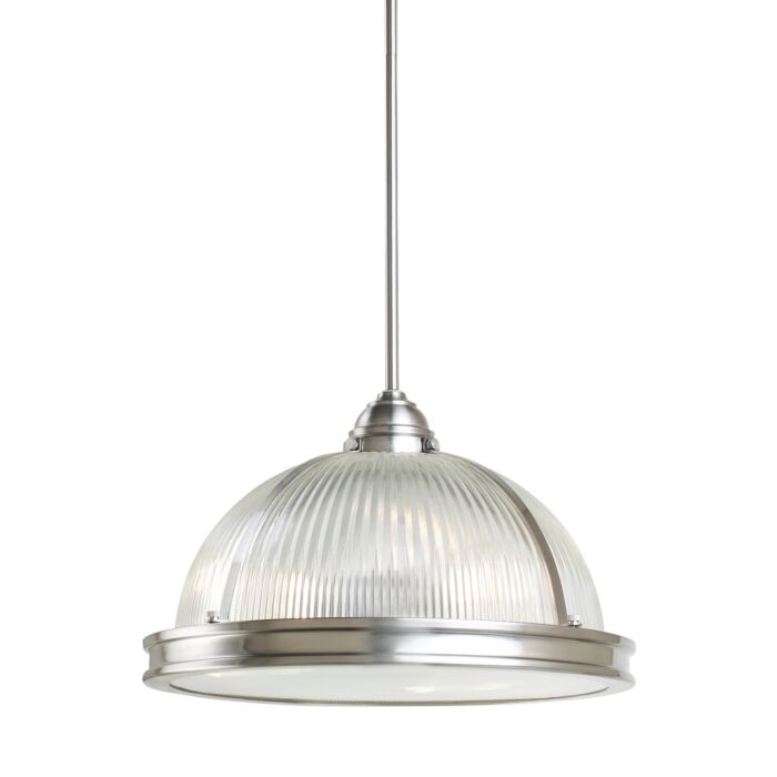 Sea Gull Pratt Street Prismatic 3 Light 10 Inch Pendant Light in Brushed Nickel