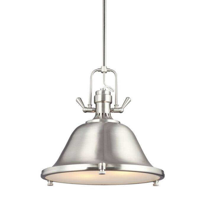 Sea Gull Stone Street 2 Light 16 Inch Pendant Light in Brushed Nickel
