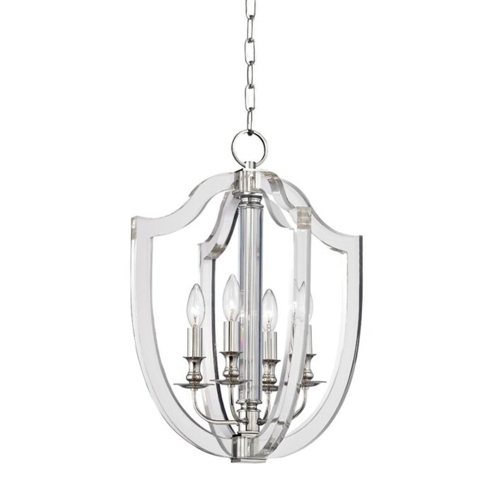 Hudson Valley Arietta 4 Light 22 Inch Pendant Light in Polished Nickel