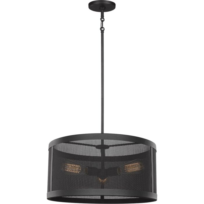 Sea Gull Gereon 3 Light 10 Inch Pendant Light in Black