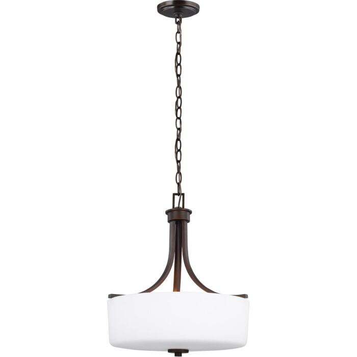 Sea Gull Canfield 3 Light 19 Inch Pendant Light in Bronze
