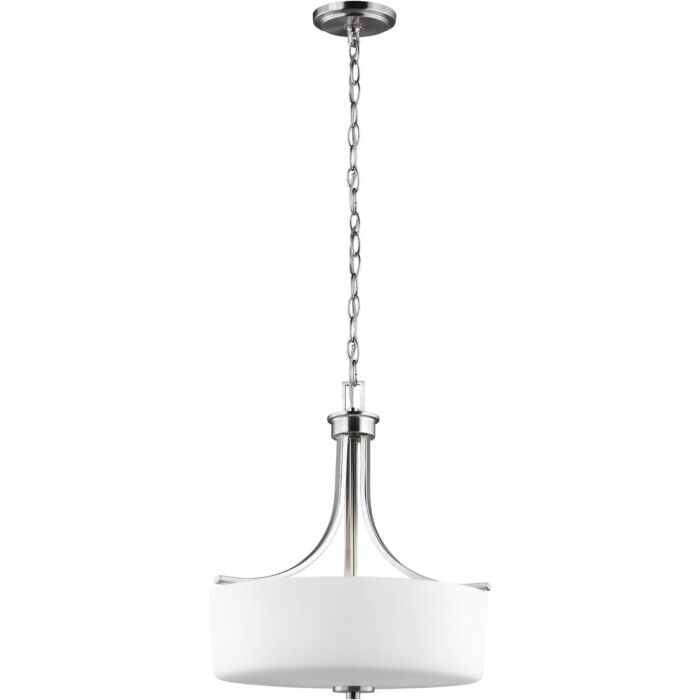 Sea Gull Canfield 3 Light 19 Inch Pendant Light in Brushed Nickel