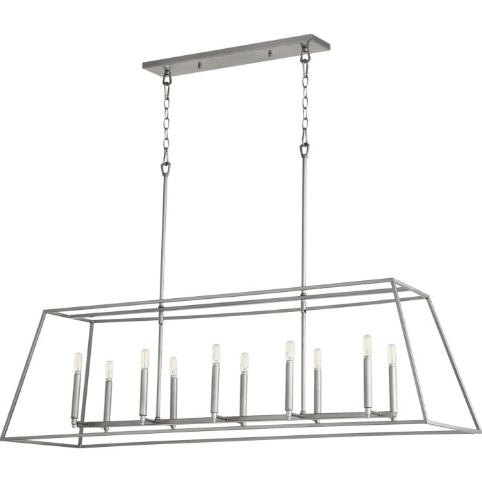 Quorum Gabriel 10 Light 17 Inch Pendant Light in Classic Nickel