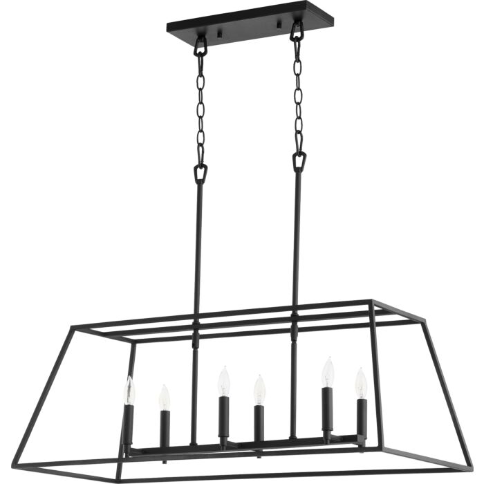 Quorum Gabriel 6 Light 15 Inch Pendant Light in Noir