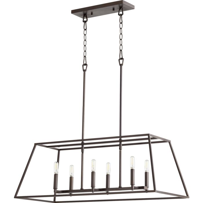 Quorum Gabriel 6 Light 15 Inch Foyer Light in Oiled Bronze