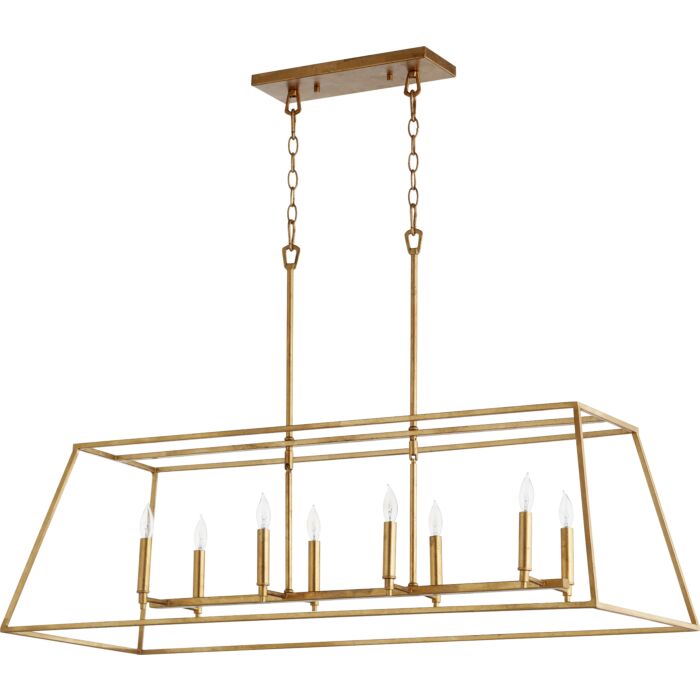 Quorum Gabriel 8 Light 17 Inch Pendant Light in Gold Leaf