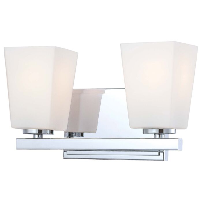 Minka Lavery City Square 2 Light 12 Inch Bathroom Vanity Light in Chrome