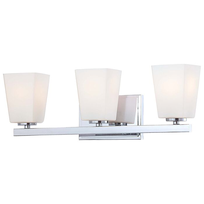 Minka Lavery City Square 3 Light Bathroom Vanity Light in Chrome
