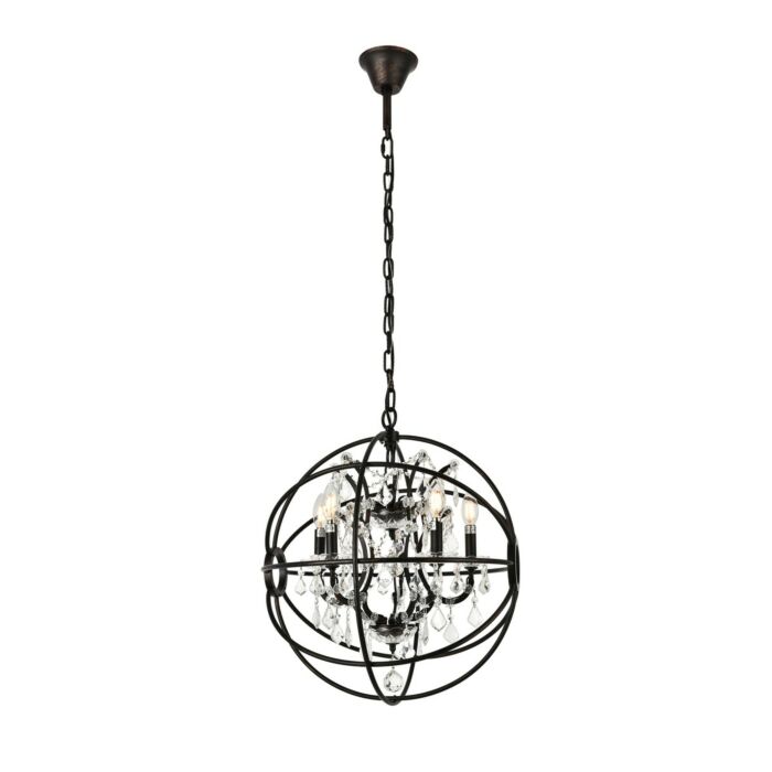 Geneva 5-Light Pendant in Dark Bronze