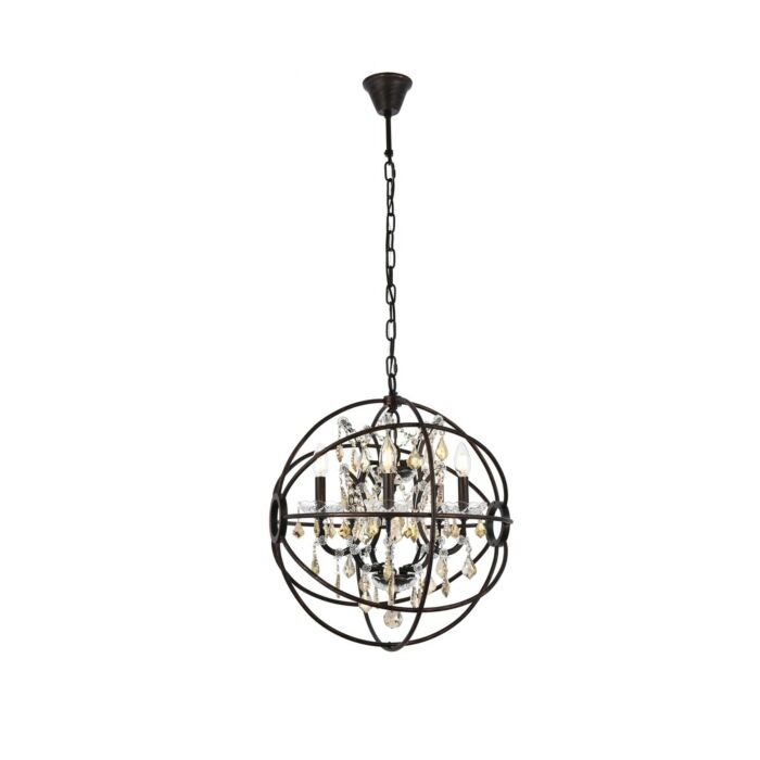 Geneva 5-Light Pendant in Dark Bronze