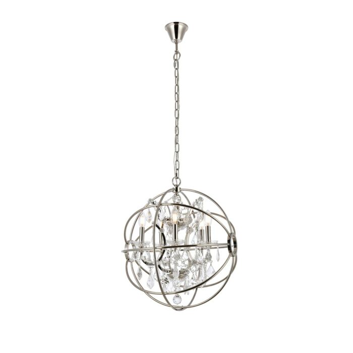 Geneva 5-Light Pendant in Polished Nickel