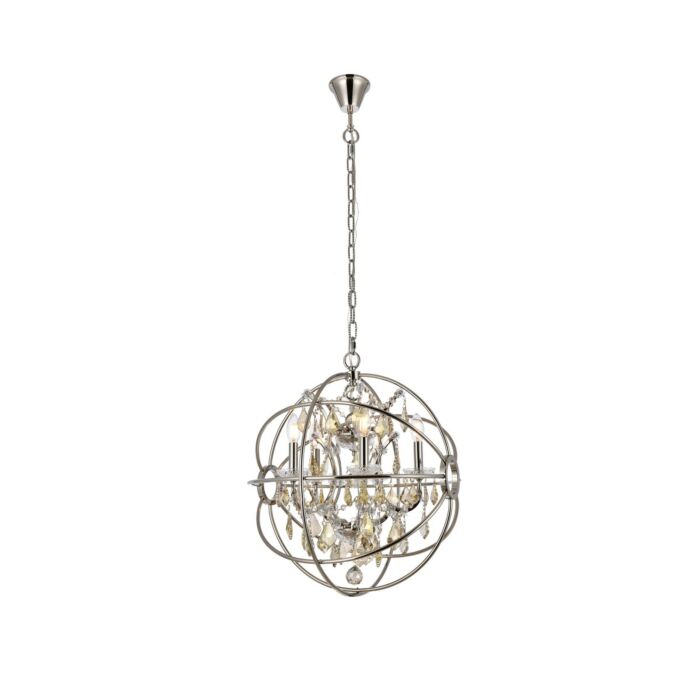Geneva 5-Light Pendant in Polished Nickel