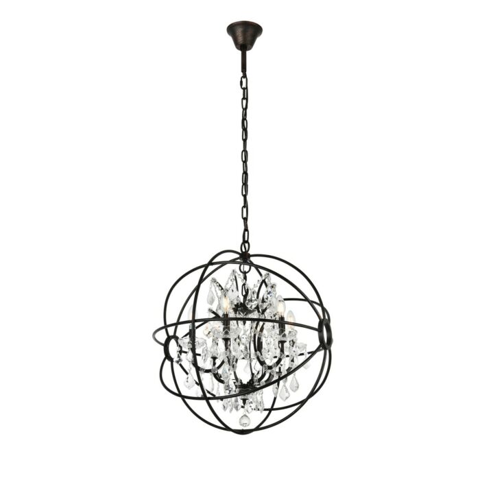 Geneva 6-Light Chandelier in Dark Bronze