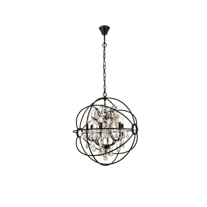 Geneva 6-Light Chandelier in Dark Bronze