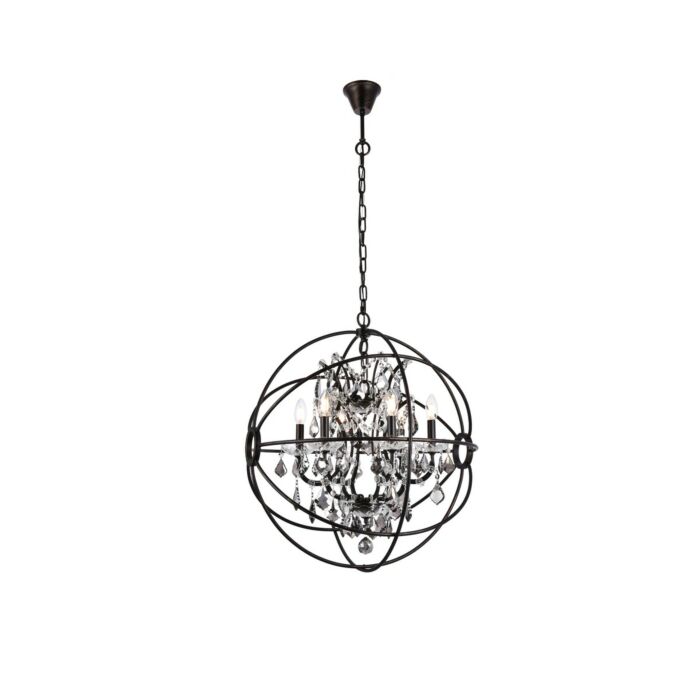 Geneva 6-Light Chandelier in Dark Bronze