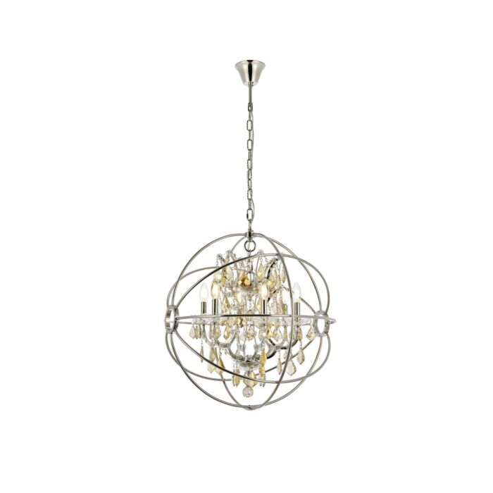 Geneva 6-Light Chandelier in Polished Nickel