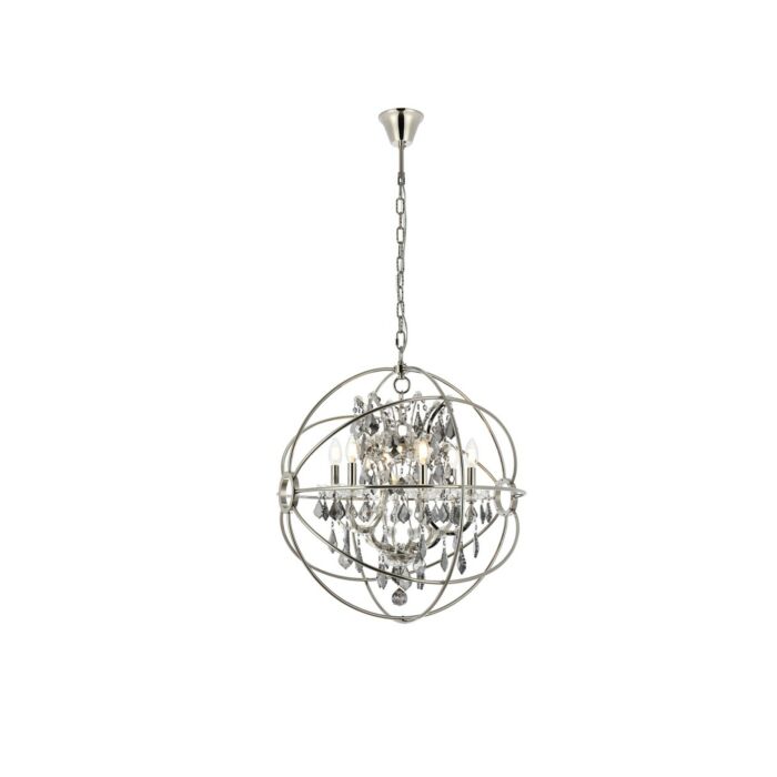 Geneva 6-Light Chandelier in Polished Nickel
