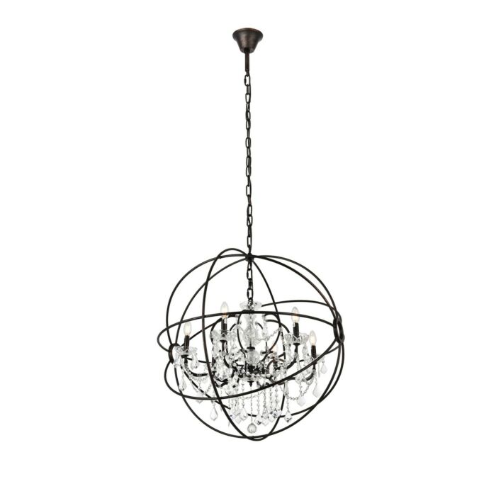 Geneva 6-Light Chandelier in Dark Bronze