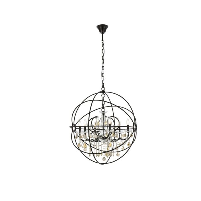 Geneva 6-Light Chandelier in Dark Bronze
