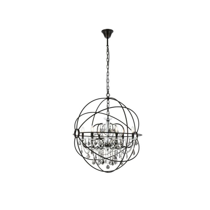 Geneva 6-Light Chandelier in Dark Bronze