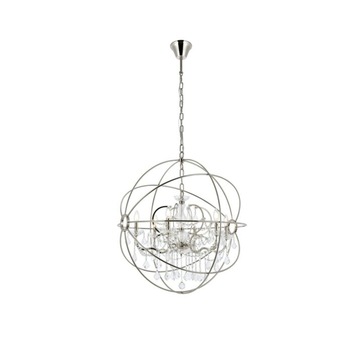 Geneva 6-Light Chandelier in Polished Nickel