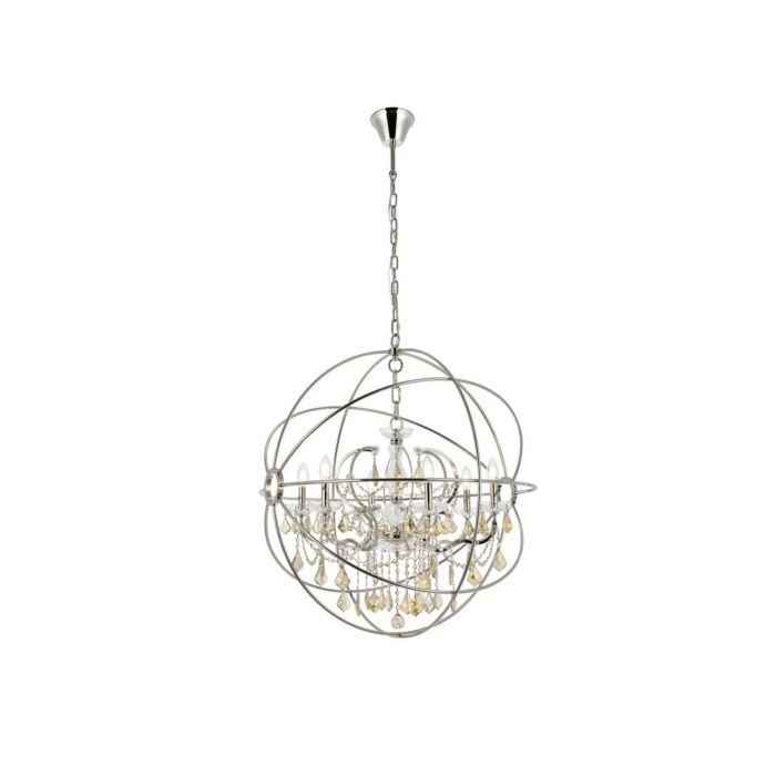 Geneva 6-Light Chandelier in Polished Nickel