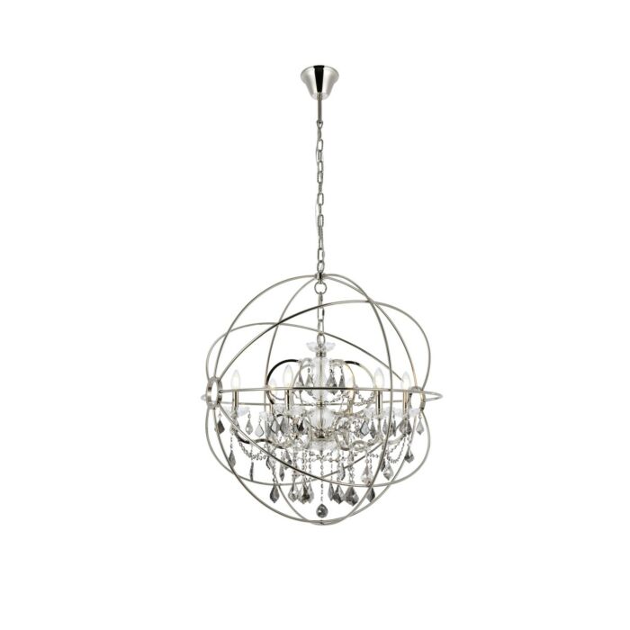 Geneva 6-Light Chandelier in Polished Nickel