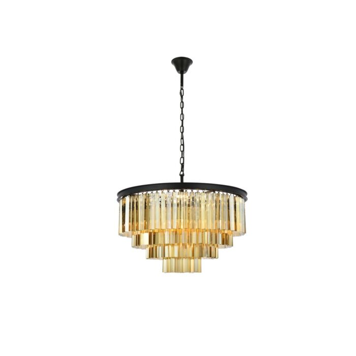 Sydney 17-Light Chandelier in Matte Black