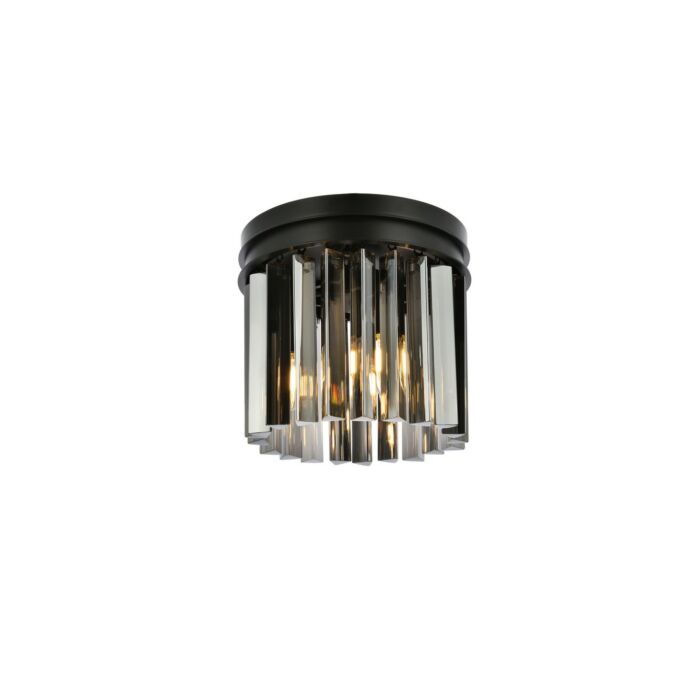 Sydney 3-Light Flush Mount in Matte Black
