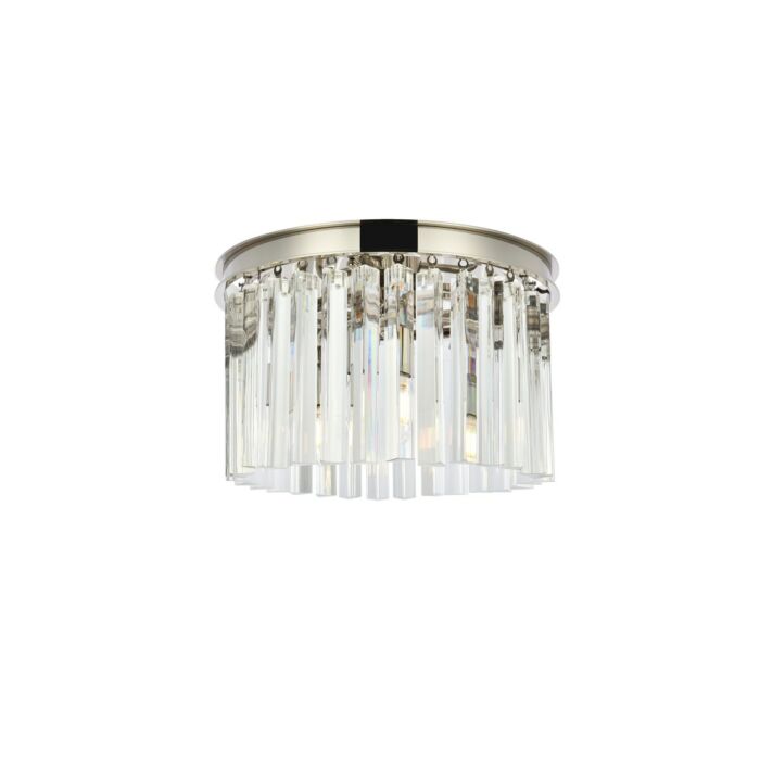 Sydney 3-Light Flush Mount in Polished Nickel