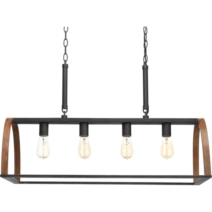 Trestle 4-Light Island Pendant in Gilded Iron