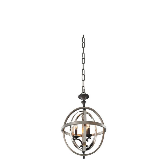 Kalco Rothwell 3 Light Pendant in Polished Satin Nickel
