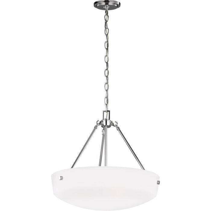 Sea Gull Kerrville 3 Light 18 Inch Pendant Light in Chrome