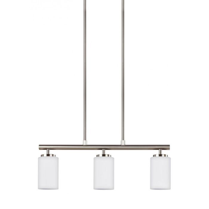 Sea Gull Oslo 3 Light 10 Inch Pendant Light in Brushed Nickel