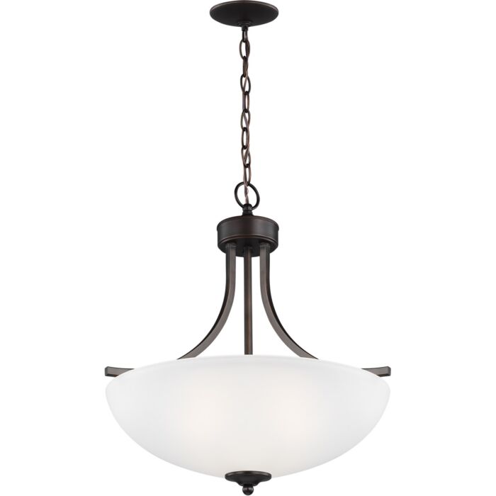 Sea Gull Geary 3 Light 21 Inch Pendant Light in Bronze